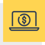 yellow square with an icon of a laptop with a dollar sign on the screen